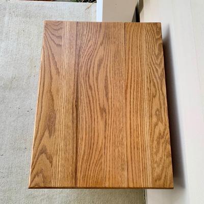 LOT 39 G: Hammary Furniture Oak Home Theatre Table & White Clad Storage Cabinet