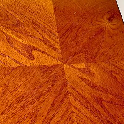 LOT 39 G: Hammary Furniture Oak Home Theatre Table & White Clad Storage Cabinet