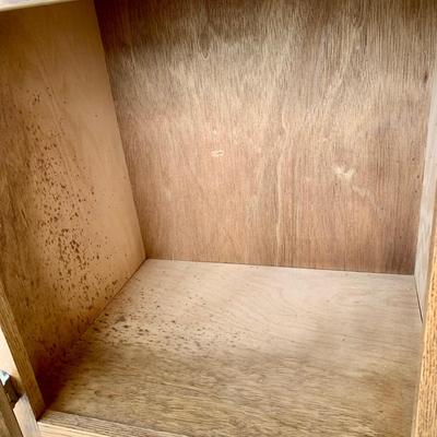 LOT 39 G: Hammary Furniture Oak Home Theatre Table & White Clad Storage Cabinet