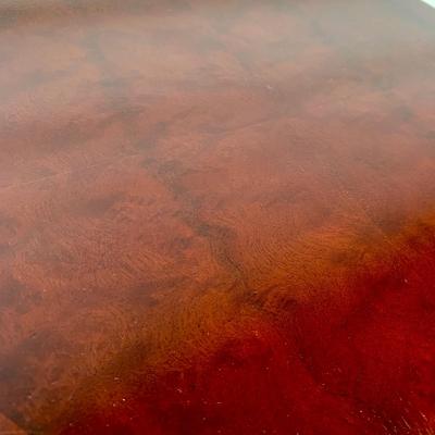 LOT 40 G: Round Dark Wood Nesting Tables / Plant Stand Set