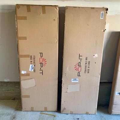 LOT 45 G: NIP White Pop-It 4 Tier Collapsible Storage Shelf w/ Wheels & Liners