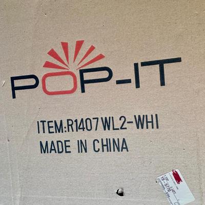 LOT 45 G: NIP White Pop-It 4 Tier Collapsible Storage Shelf w/ Wheels & Liners