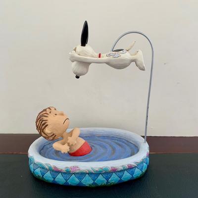 LOT 50 L: Snoozin' Snoopy Lenox Treasure Box, Peanuts Animated Musical Table Piece, Jim Shore Peanuts "Make A Splash"...
