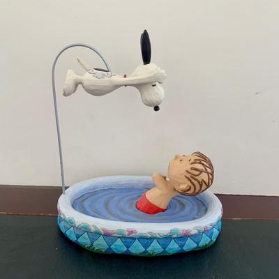 LOT 50 L: Snoozin' Snoopy Lenox Treasure Box, Peanuts Animated Musical Table Piece, Jim Shore Peanuts "Make A Splash"...