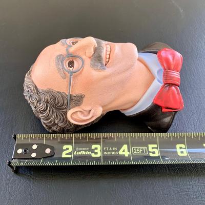 LOT 53 L: Bossons Legend Products Sherlock Holmes & Signed Groucho Marx Chalkware Heads