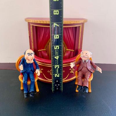 LOT 55 L: The Muppets Collection: 2017 Christmas Carol Ornaments, Statler & Waldorf w/ Balcony Figures, & Lego Figures