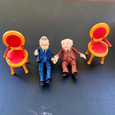 LOT 55 L: The Muppets Collection: 2017 Christmas Carol Ornaments, Statler & Waldorf w/ Balcony Figures, & Lego Figures