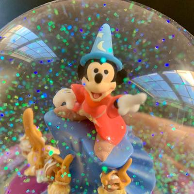LOT 58 L: Disney's Fantasia Collection: 2016 & 2020 Ornaments, Showcase Collection Sorcerer Mickey And Brooms Snowglobe, &...