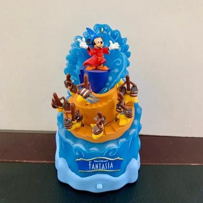 LOT 58 L: Disney's Fantasia Collection: 2016 & 2020 Ornaments, Showcase Collection Sorcerer Mickey And Brooms Snowglobe, &...