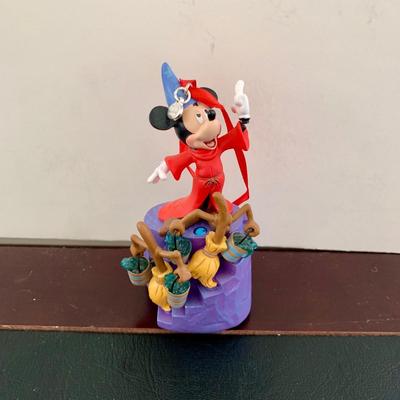 LOT 58 L: Disney's Fantasia Collection: 2016 & 2020 Ornaments, Showcase Collection Sorcerer Mickey And Brooms Snowglobe, &...