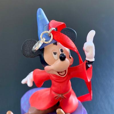 LOT 58 L: Disney's Fantasia Collection: 2016 & 2020 Ornaments, Showcase Collection Sorcerer Mickey And Brooms Snowglobe, &...