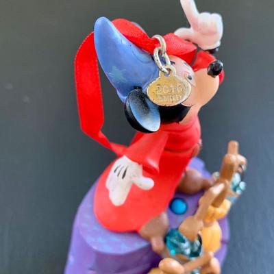 LOT 58 L: Disney's Fantasia Collection: 2016 & 2020 Ornaments, Showcase Collection Sorcerer Mickey And Brooms Snowglobe, &...