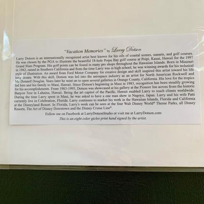 LOT 59 L: Disney Collection: 2015 Haunted Mansion "Vacation Memories" Signed Print by Larry Dotson, 1982 Figment Epcot Center...