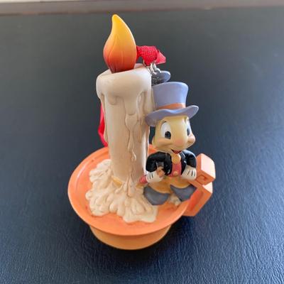 LOT 61 L: Disney Collection: Peter Pan Figurine Set, 2018 Peter Pan Ornament, & 2019 Light Up Jiminy Cricket Ornament