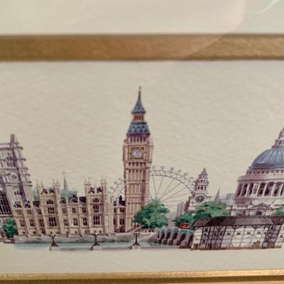 LOT 62 L: Signed Painting "London Landmarks" by Matthew Cook