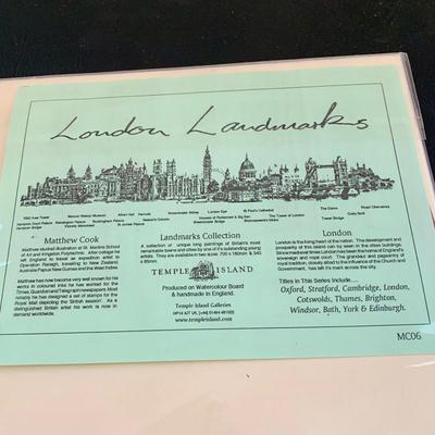 LOT 62 L: Signed Painting "London Landmarks" by Matthew Cook