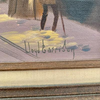 LOT 71 B: Framed & Signed Oil Painting "Have We The Pleasure Of Addressing Mr. Scrooge Or Mr. Marley" by Lloyd Garrison 1984