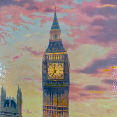 LOT 74 B: Framed, Numbered, & Signed "London" by Thomas Kinkade Canvas Print