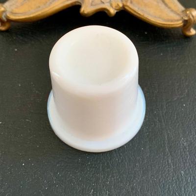 LOT 76 L: Antique French Art Nouveau Miniature Box & Rocking Ink Blotter, Jennings Brothers Ink Well, & More