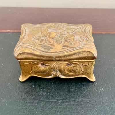 LOT 76 L: Antique French Art Nouveau Miniature Box & Rocking Ink Blotter, Jennings Brothers Ink Well, & More