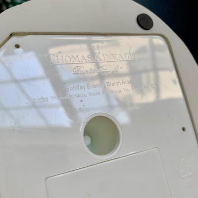 LOT 79 L: Thomas Kinkade Collection: "Home For The Holidays" Light Up Dome, 2003 "Sunday Evening Sleigh Ride" Painter...