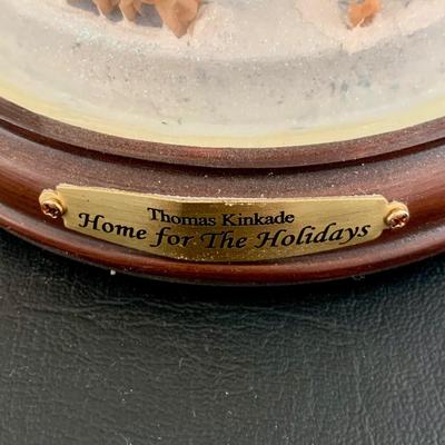 LOT 79 L: Thomas Kinkade Collection: "Home For The Holidays" Light Up Dome, 2003 "Sunday Evening Sleigh Ride" Painter...
