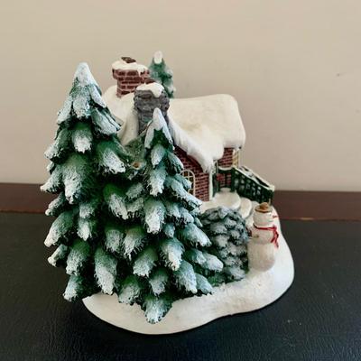 LOT 79 L: Thomas Kinkade Collection: "Home For The Holidays" Light Up Dome, 2003 "Sunday Evening Sleigh Ride" Painter...