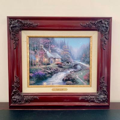 LOT 80 B: Thomas Kinkade Framed Limited Edition Prints w/ Certificated of Authenticity: "Twilight Cottage", "Moonlight...