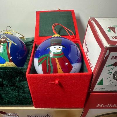 LOT 84B: Vintage Christmas Collection - 7” Ceramic Light Up Tree, Pyramid Ornaments & More!