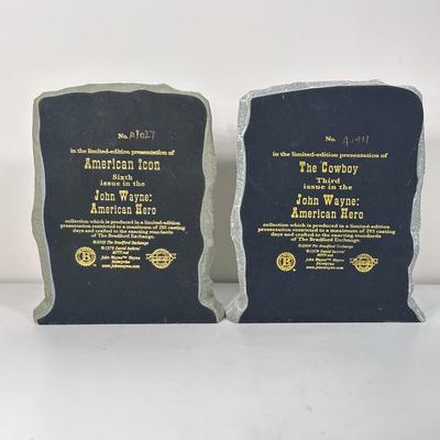 LOT 90B: 2 Sets Of The Bradford Exchange John Wayne Bookends