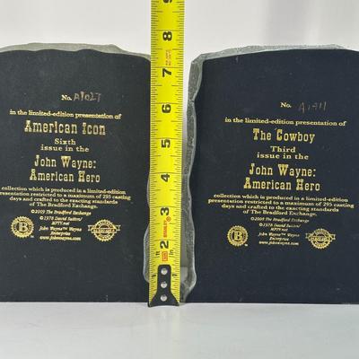 LOT 90B: 2 Sets Of The Bradford Exchange John Wayne Bookends