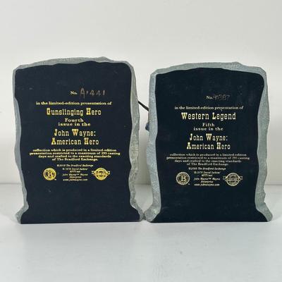 LOT 90B: 2 Sets Of The Bradford Exchange John Wayne Bookends