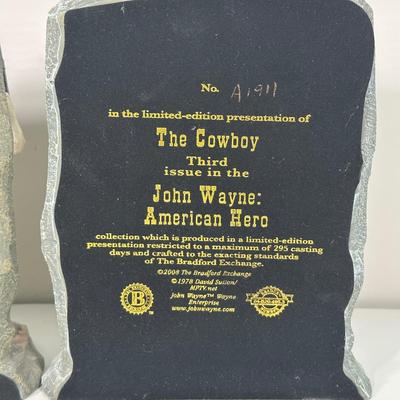 LOT 90B: 2 Sets Of The Bradford Exchange John Wayne Bookends