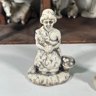 LOT 93B: Vintage Signed Ceramic Nativity Set