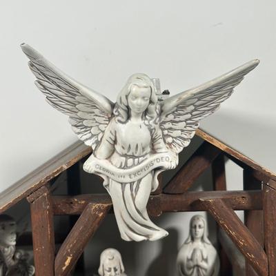 LOT 93B: Vintage Signed Ceramic Nativity Set