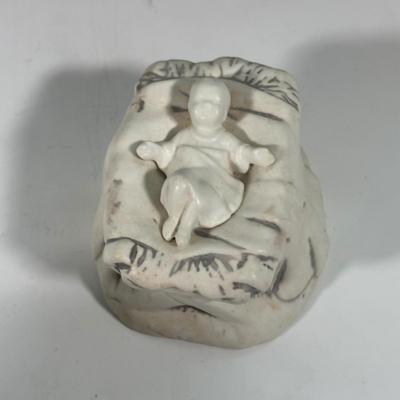 LOT 93B: Vintage Signed Ceramic Nativity Set