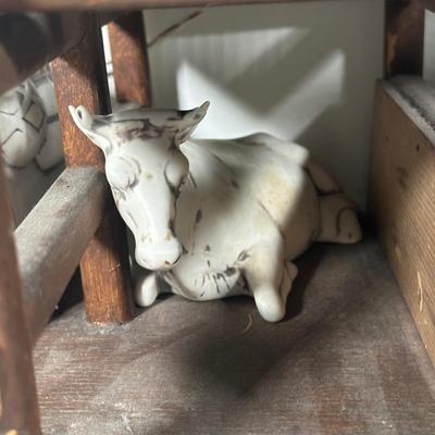 LOT 93B: Vintage Signed Ceramic Nativity Set