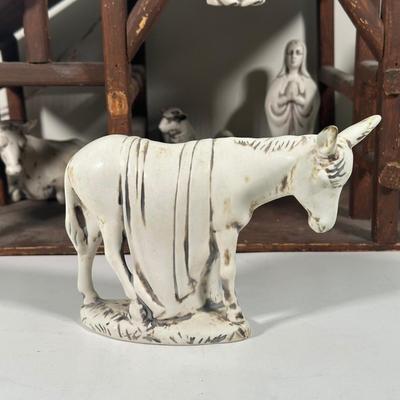 LOT 93B: Vintage Signed Ceramic Nativity Set