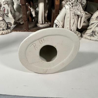 LOT 93B: Vintage Signed Ceramic Nativity Set