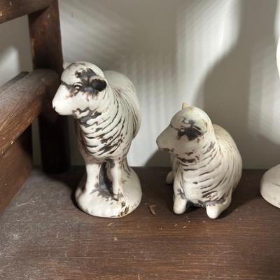LOT 93B: Vintage Signed Ceramic Nativity Set