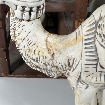 LOT 93B: Vintage Signed Ceramic Nativity Set