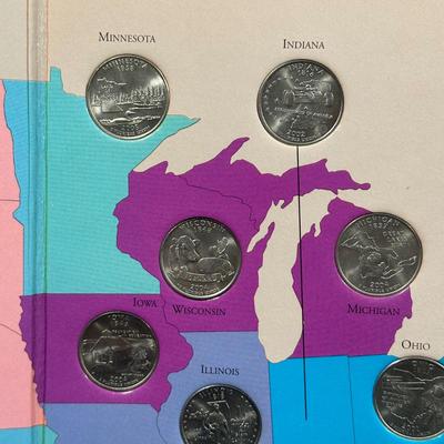 LOT 97B: 1999-2008 First State Quarters Of The United States Collectors Map (complete)