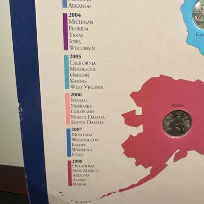 LOT 97B: 1999-2008 First State Quarters Of The United States Collectors Map (complete)