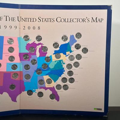 LOT 97B: 1999-2008 First State Quarters Of The United States Collectors Map (complete)