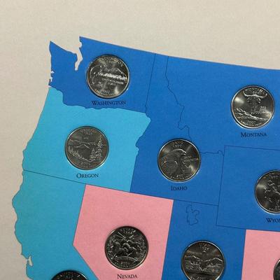 LOT 97B: 1999-2008 First State Quarters Of The United States Collectors Map (complete)