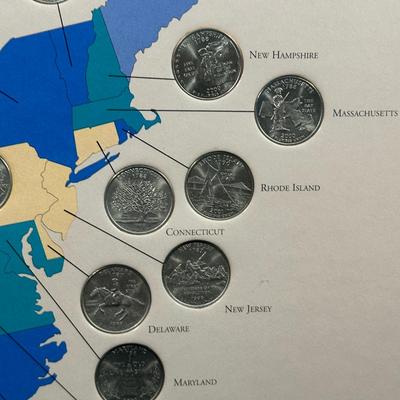 LOT 97B: 1999-2008 First State Quarters Of The United States Collectors Map (complete)