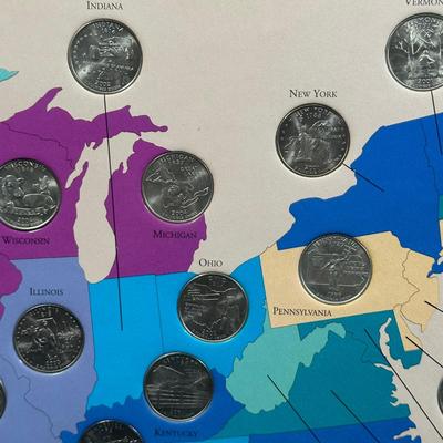 LOT 97B: 1999-2008 First State Quarters Of The United States Collectors Map (complete)