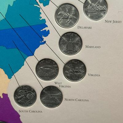 LOT 97B: 1999-2008 First State Quarters Of The United States Collectors Map (complete)