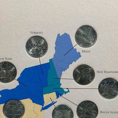 LOT 97B: 1999-2008 First State Quarters Of The United States Collectors Map (complete)