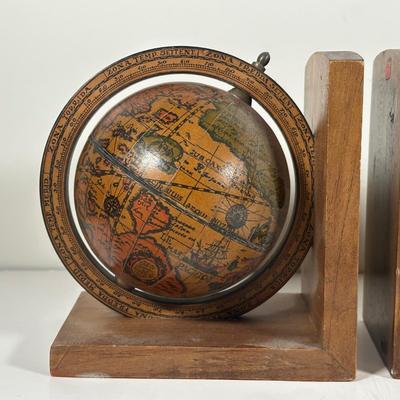 LOT 98B: Globe Collection - 12” World Globe & 2 Sets Of Book Ends
